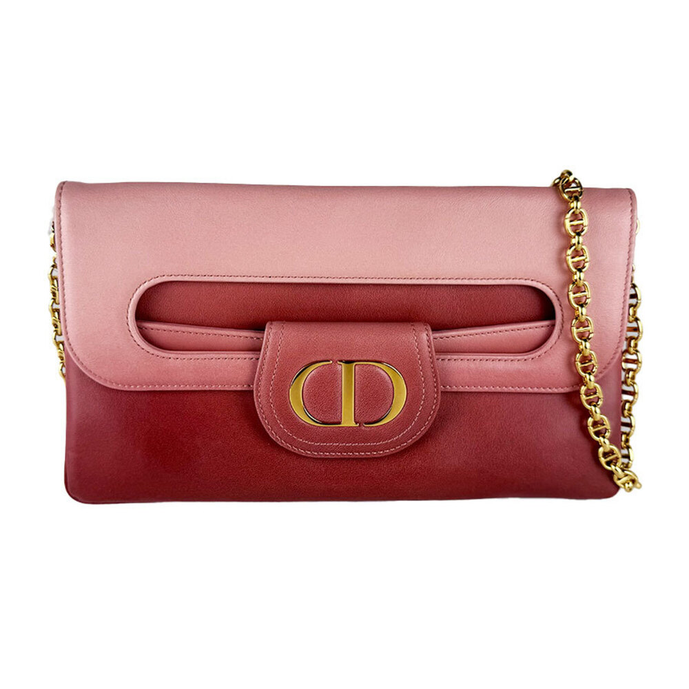 Christian Dior shoulder bag/clutch bag, leather, pink, women's, z10956